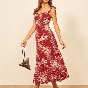 Reformation Nikita dress in red floral print